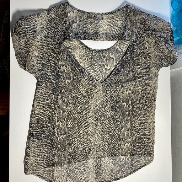 Snakeskin Print Chiffon Blouse - Picture 2 of 4